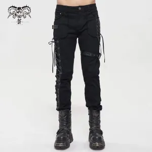 Herren Gothic Riemchen-Splice-Gürtelhose ohne Saum