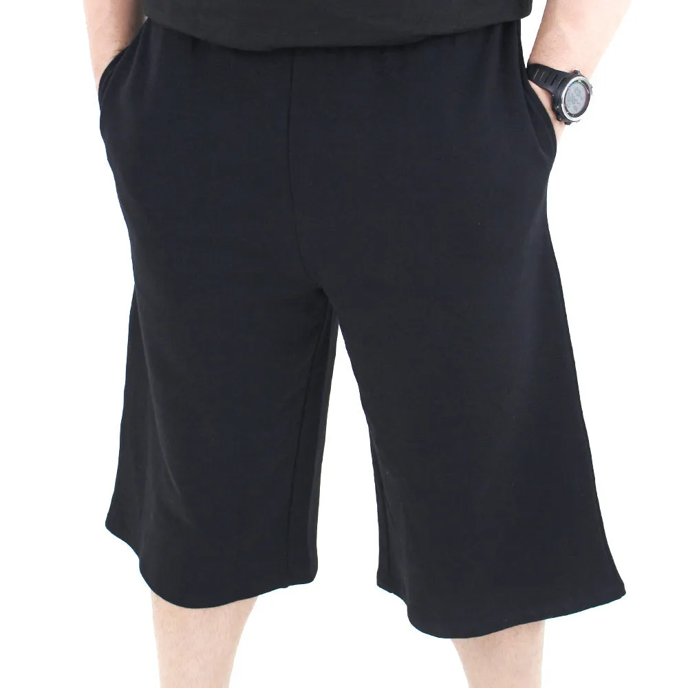 Herren Baumwollshorts mit Aufdruck auf dem Rücken, Schwarz