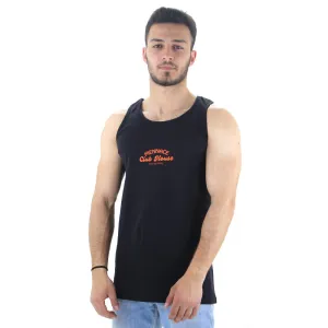 Herren Grafik Rücken Tank Top, Schwarz