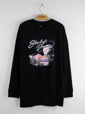 Herren Pullover mit Grafikdruck aus Baumwolle, Schwarz