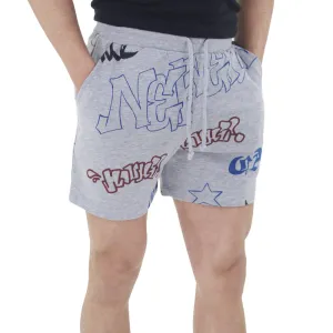 Herren Kurze Hose mit Grafikdruck, Grau