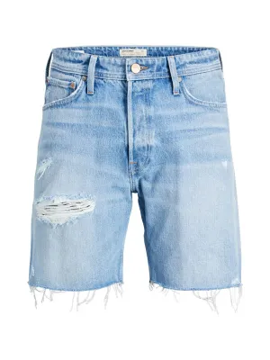 Herren Ripped Denim Shorts in Lockerer Passform, Hellblau