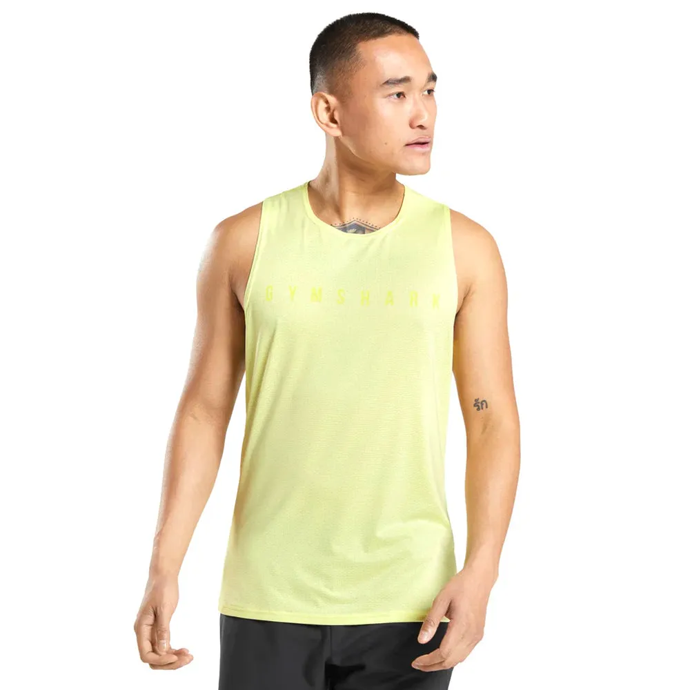 Herren-Sportoberteil mit Markenaufdruck vorne, Neon Gelb