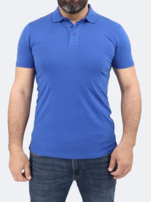 Herren Polo T-Shirt, Einfarbig, Blau