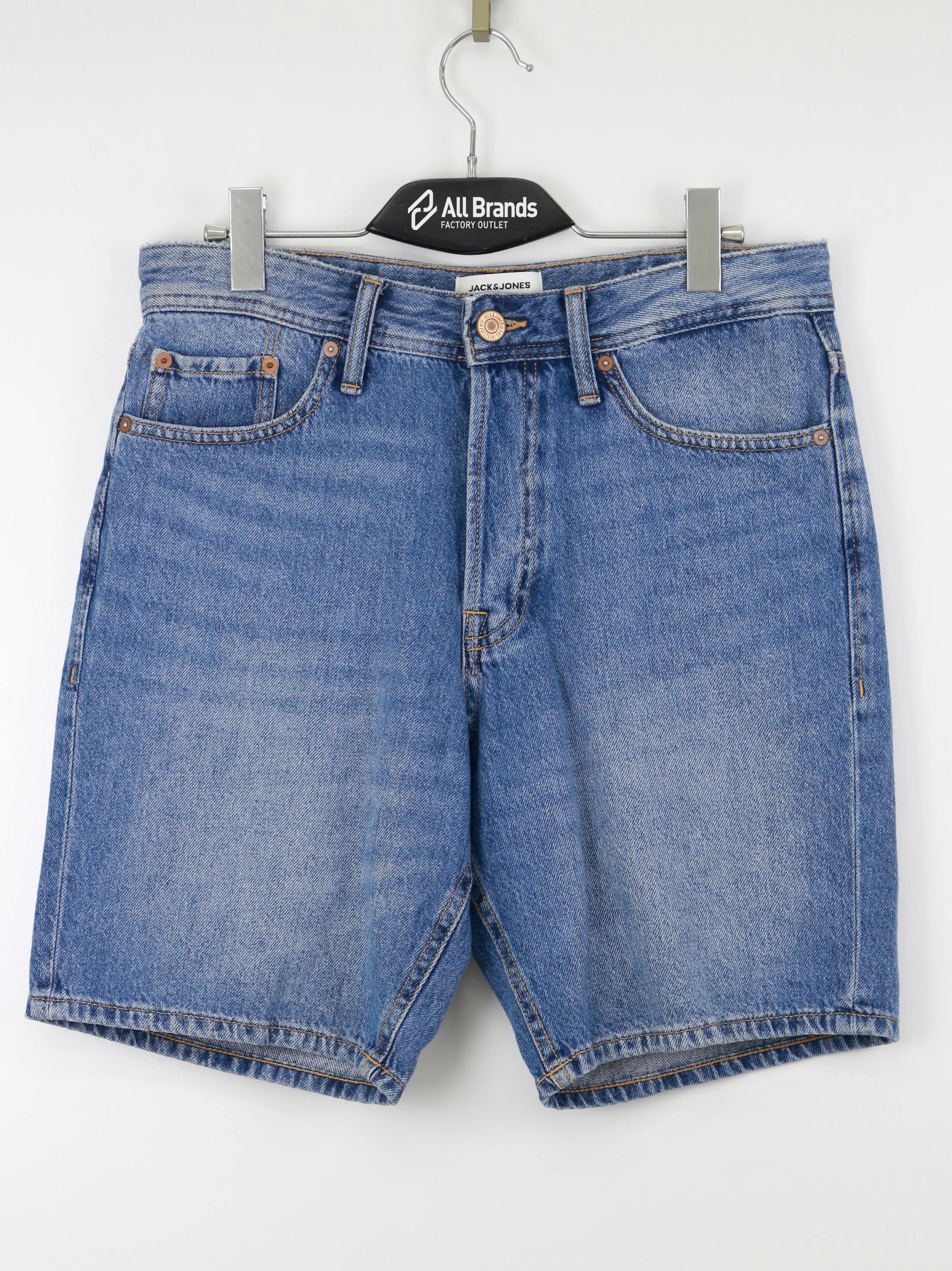 Herren-Denimshorts, schlicht, unifarben, locker geschnitten, hellblau