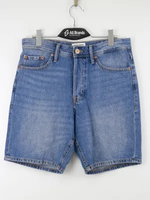 Herren-Denimshorts, schlicht, unifarben, locker geschnitten, hellblau