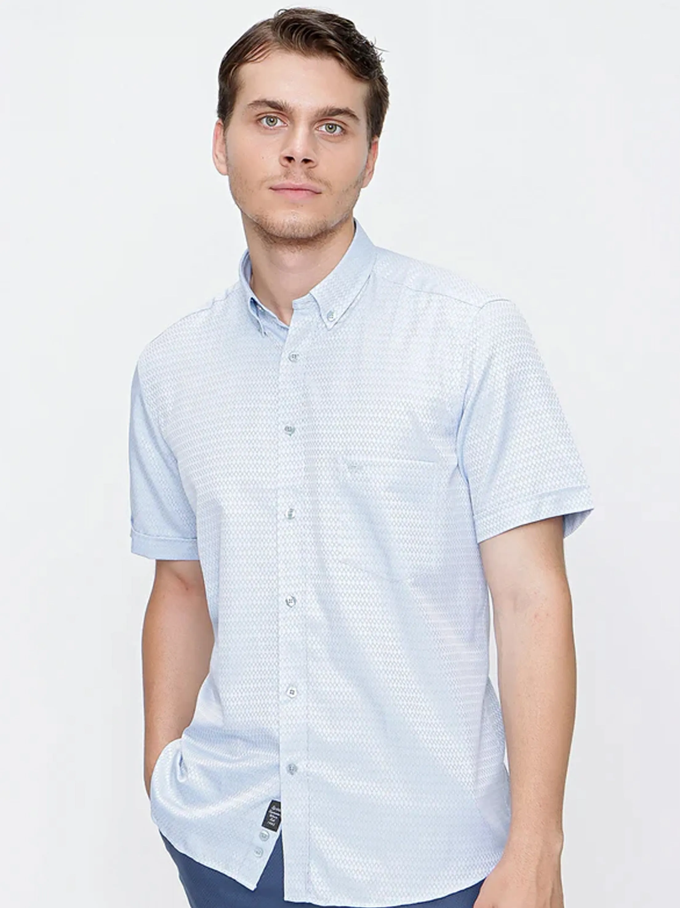 Herren Druck Chemise, Hellblau