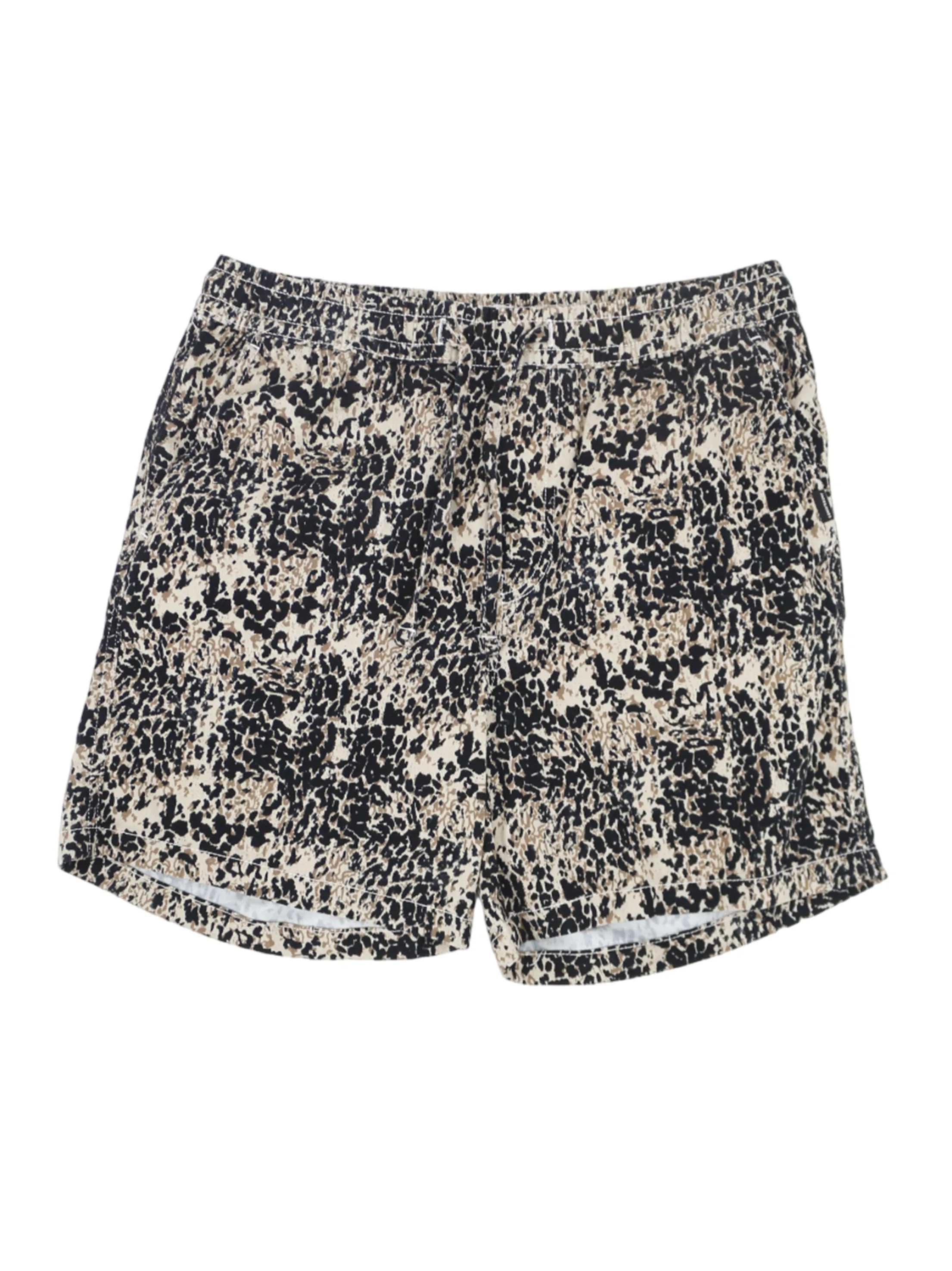 Drucke Herrenkurzshorts, Schwarz/Beige