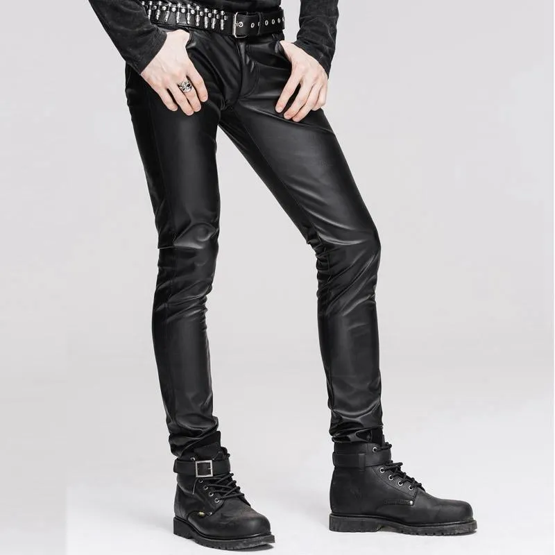 Herren-Punk Jeans aus Kunstleder