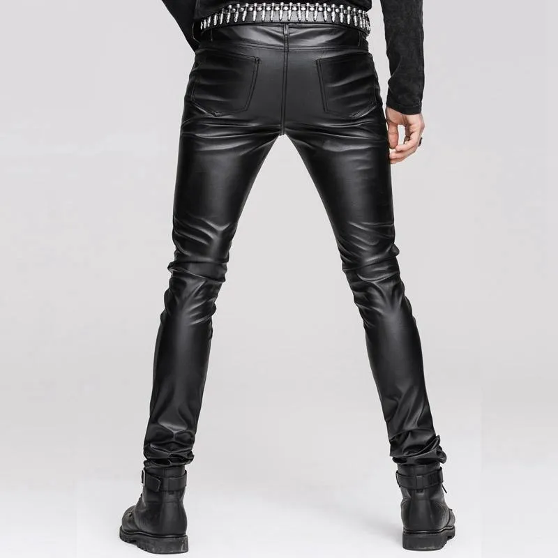 Herren-Punk Jeans aus Kunstleder