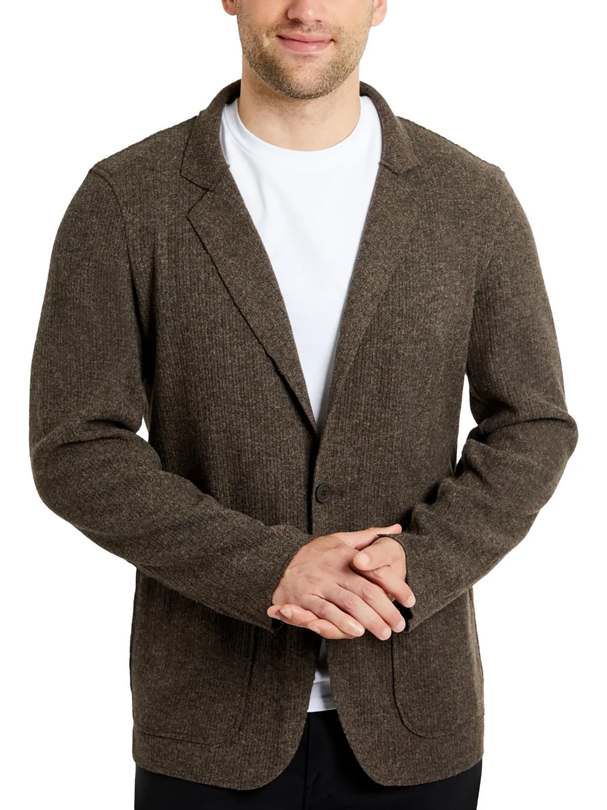 Herren Rippenstrick-Sportjacke