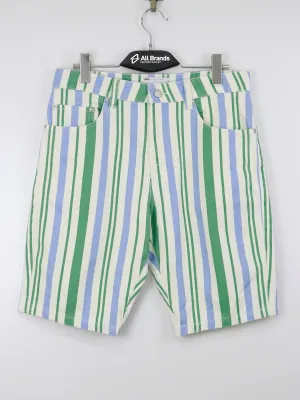 Herren gestreifte Denim Shorts, Mehrfarbig
