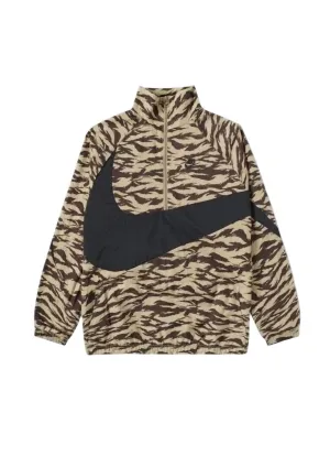 Herren Swoosh Half Zip Windrunner Jacke in Khaki Camo