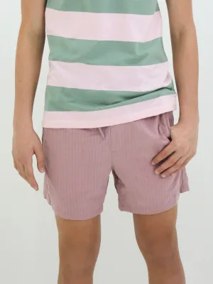 Herren Texturierter Bundfalten-Short, Nude Pink
