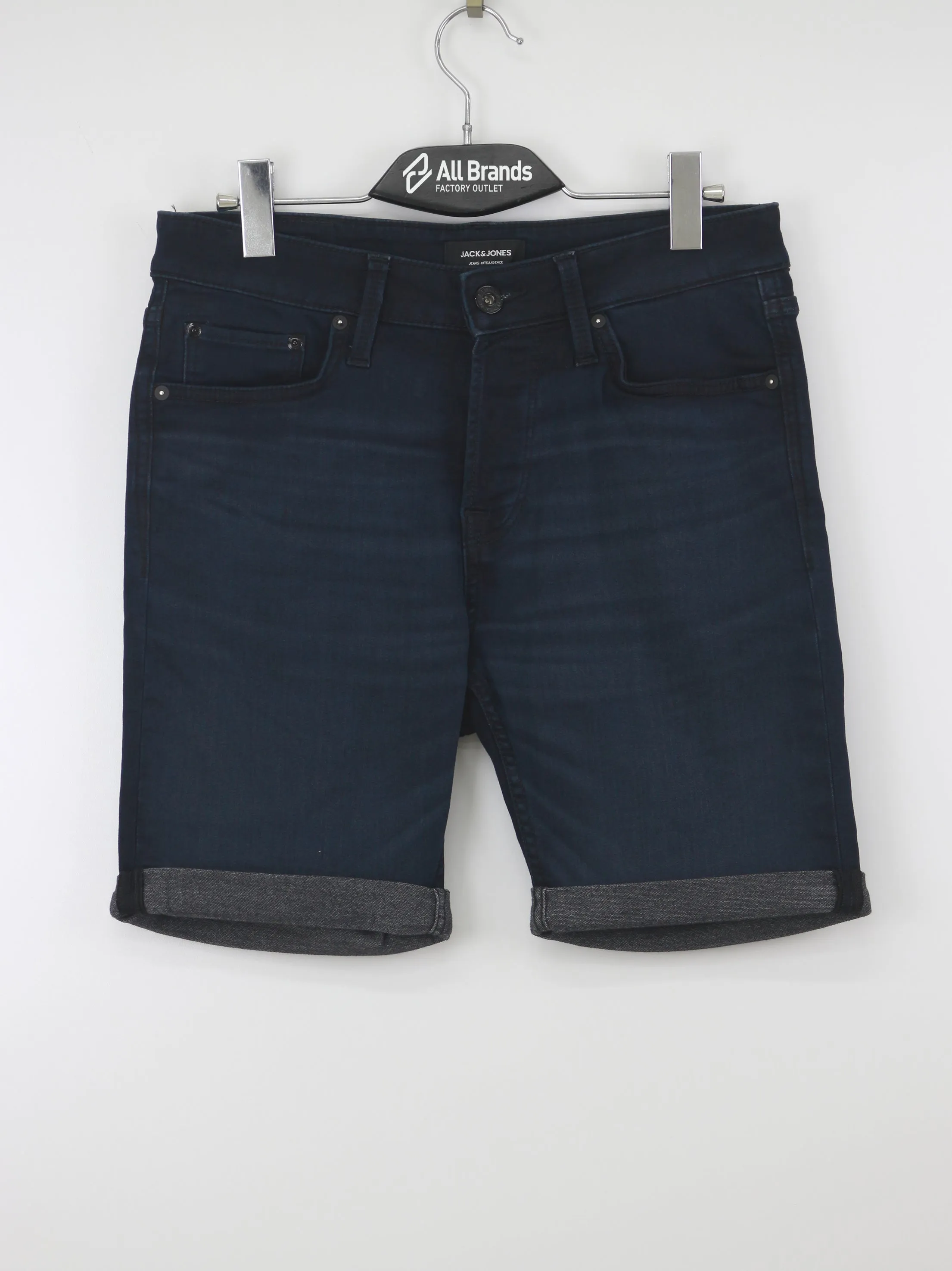 Herren Wasch-Denim Shorts, Marineblau