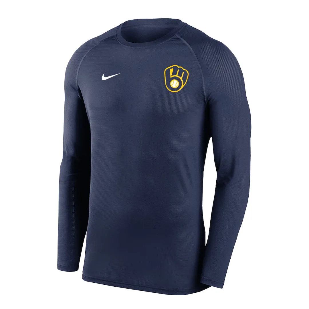 MLB - Herren Milwaukee Brewers Langarm Unterhemd (NKXH 44B MZB N8B)