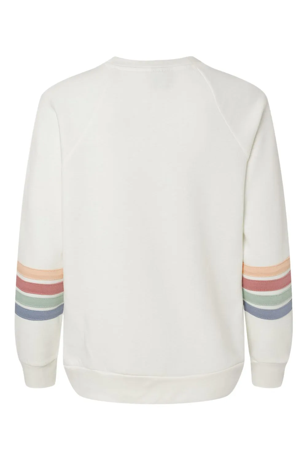 MV Sport Damen Pullover mit gestreiften Ärmeln - Elfenbein