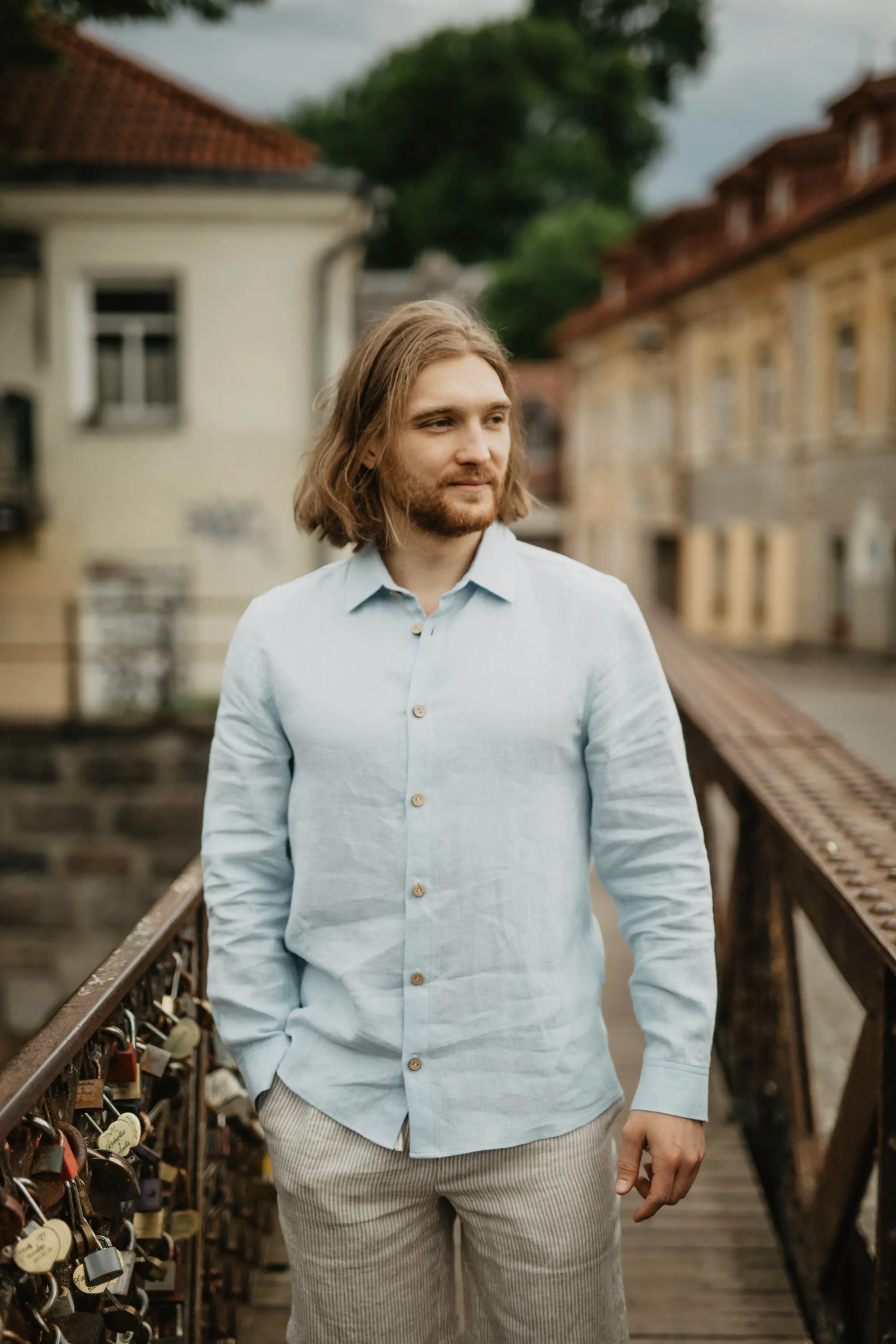 Naglis Herren Leinen Langarmhemd | Mehrere Farben