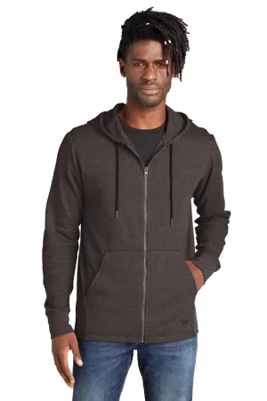 New Era Herren Thermo Kapuzenpullover mit Reißverschluss und Taschen - Heather Schwarz