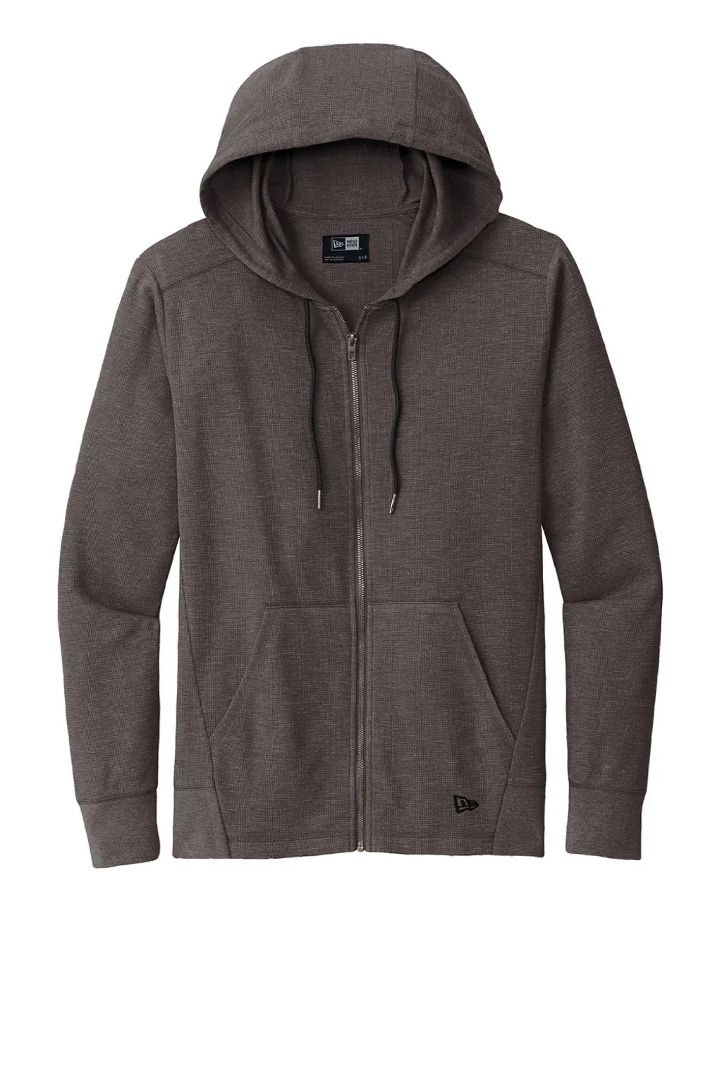 New Era Herren Thermo Kapuzenpullover mit Reißverschluss und Taschen - Heather Schwarz