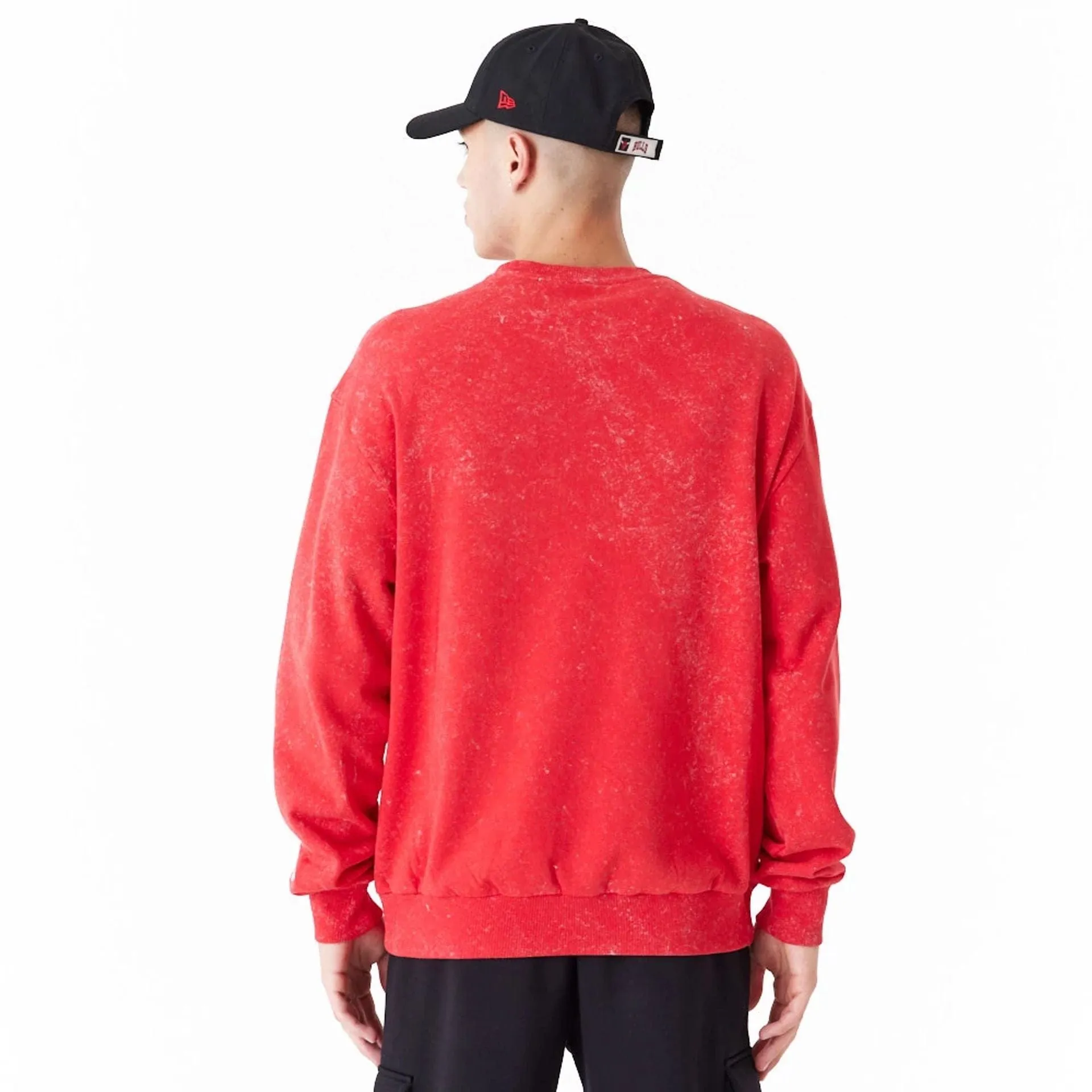 New Era Sweatshirts und Hoodies Chicago Bulls NBA Gewaschener Roter Crewneck Sweatshirt