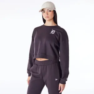 New Era Sweatshirts und Hoodies Detroit Tigers Damen MLB League Essential Dunkelbraun Crop Crewneck Sweatshirt