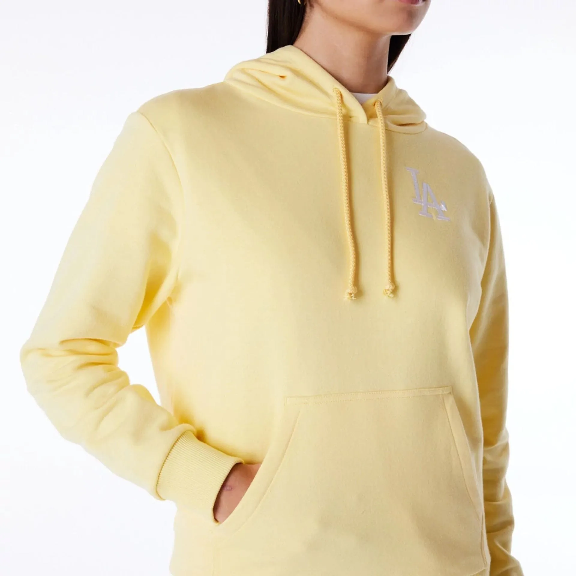 New Era Sweatshirts und Hoodies LA Dodgers Damen MLB League Essential Pastellgelber Pullover Hoodie