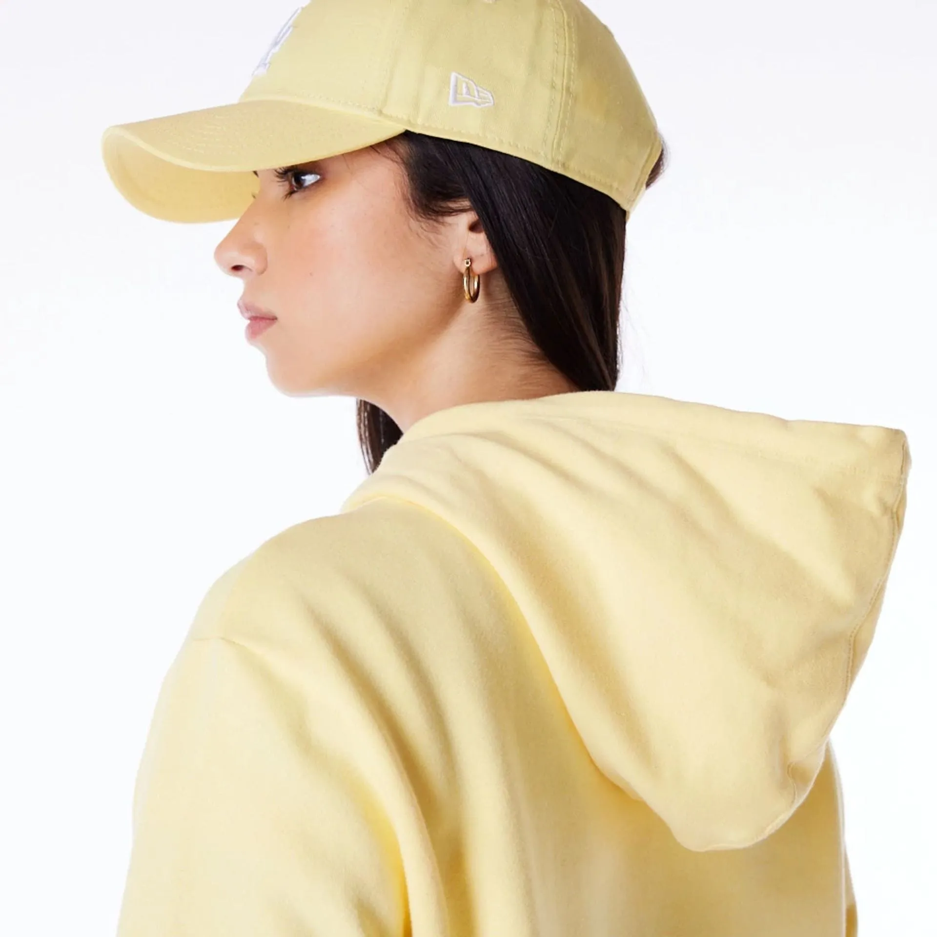 New Era Sweatshirts und Hoodies LA Dodgers Damen MLB League Essential Pastellgelber Pullover Hoodie