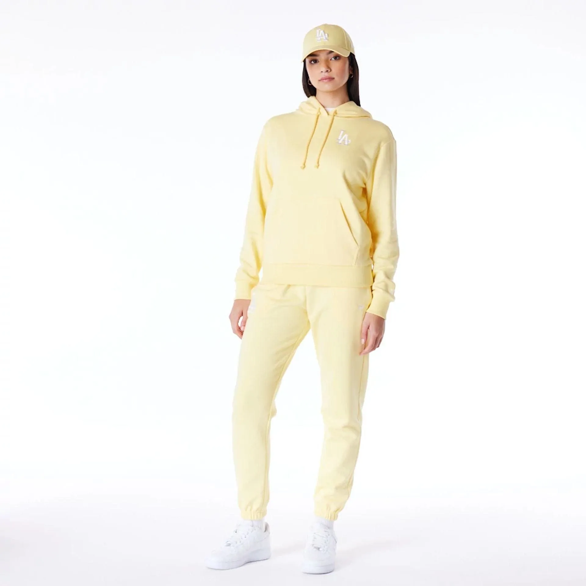 New Era Sweatshirts und Hoodies LA Dodgers Damen MLB League Essential Pastellgelber Pullover Hoodie