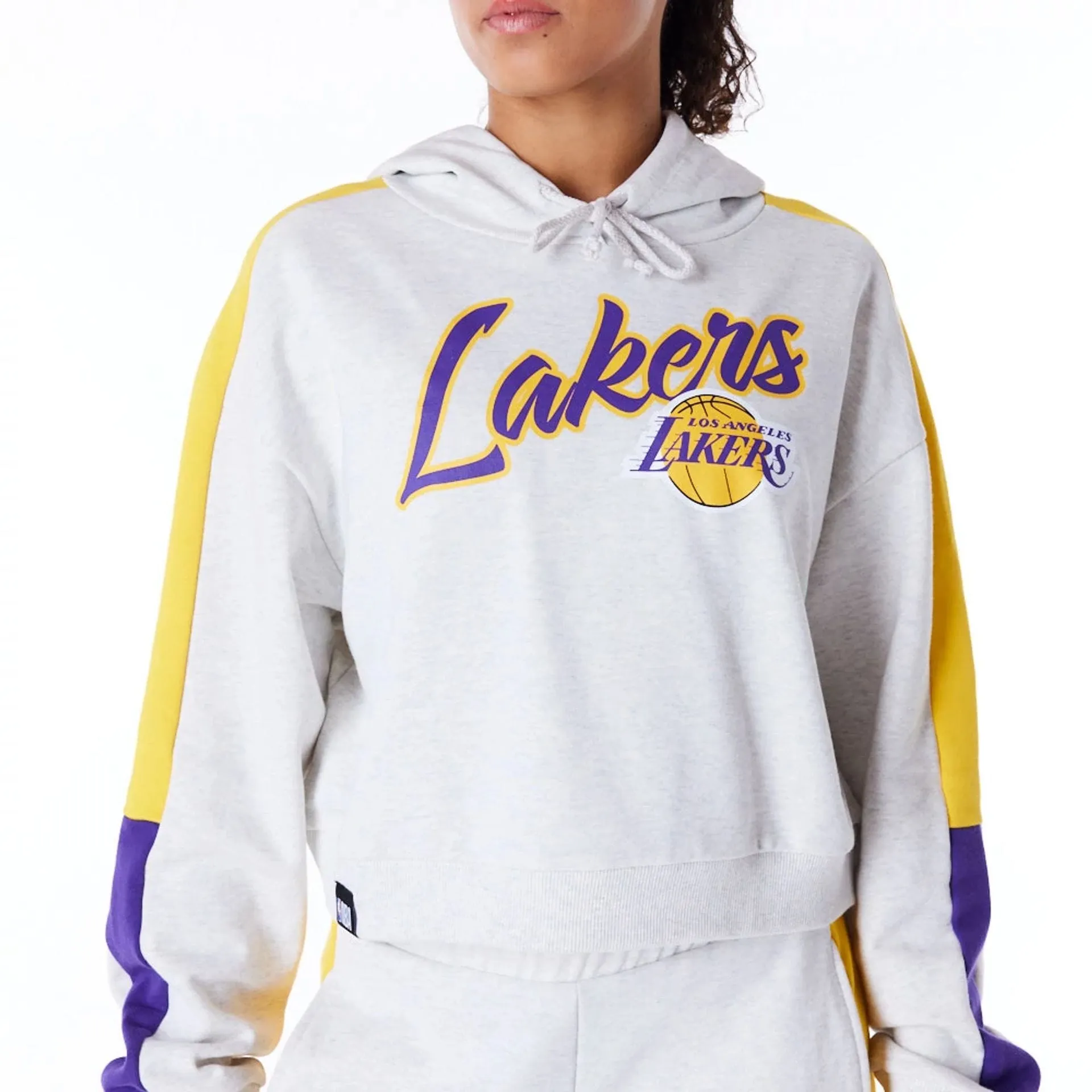 New Era Sweatshirts und Hoodies LA Lakers Damen NBA Farbblock Grau Pullover Hoodie