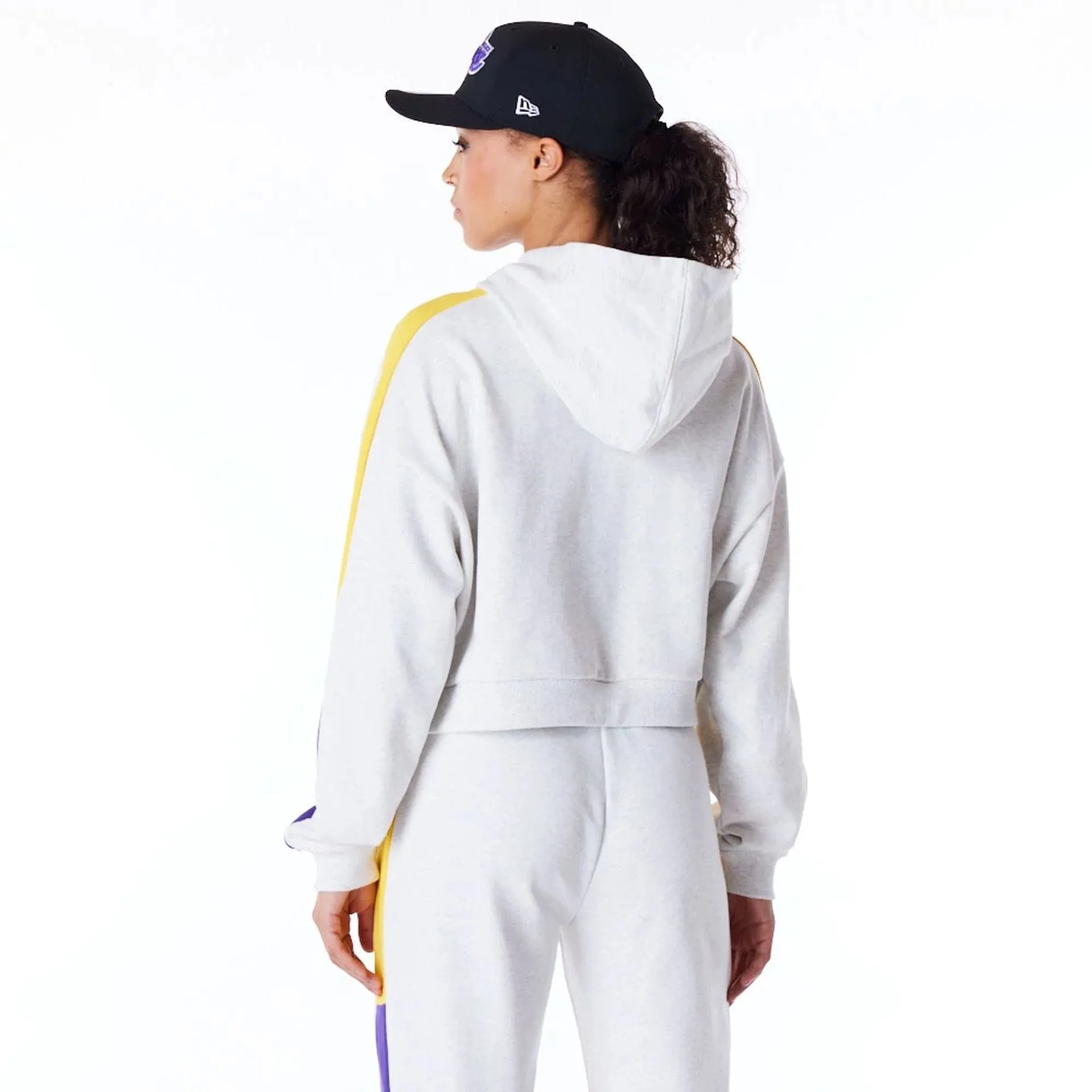 New Era Sweatshirts und Hoodies LA Lakers Damen NBA Farbblock Grau Pullover Hoodie