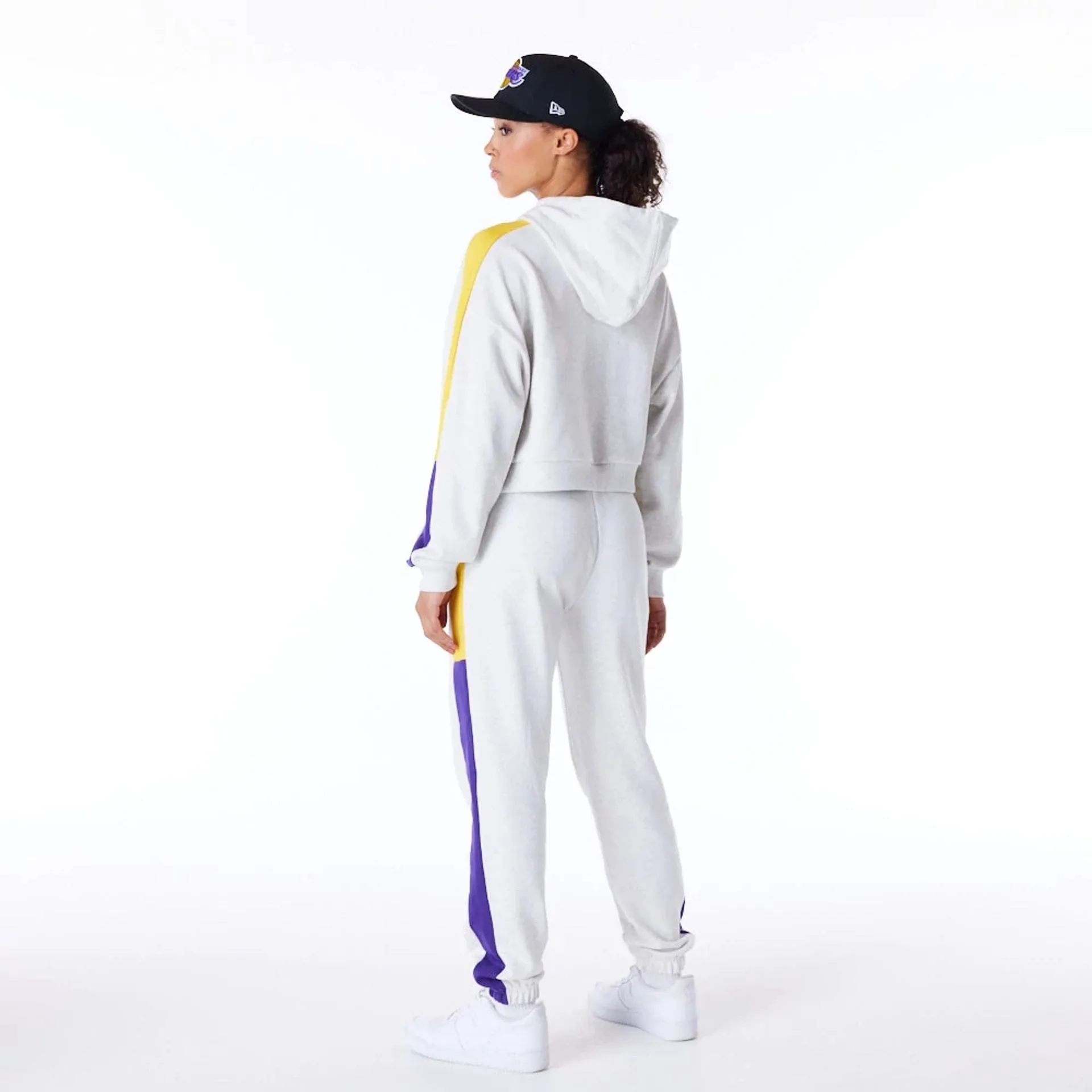 New Era Sweatshirts und Hoodies LA Lakers Damen NBA Farbblock Grau Pullover Hoodie