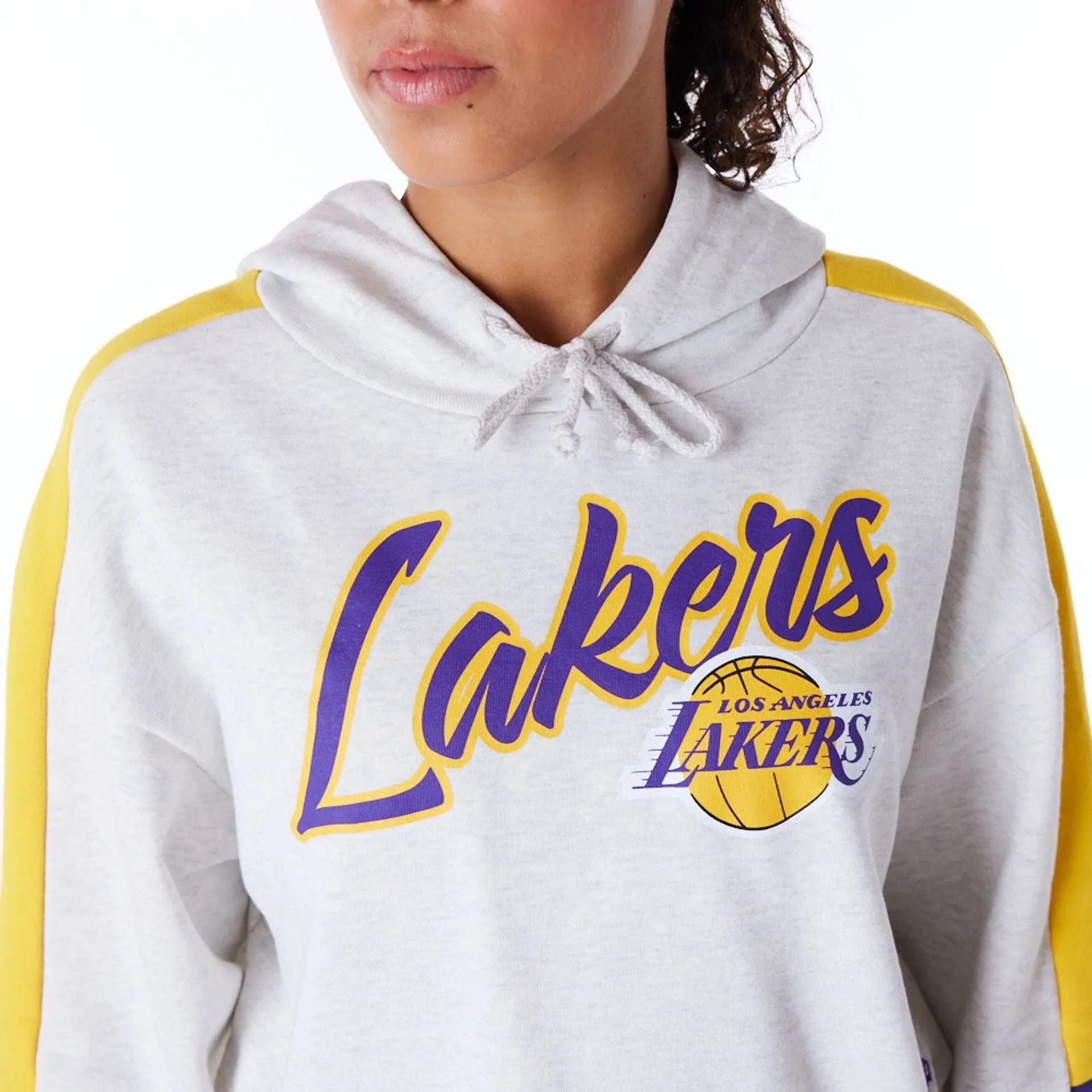 New Era Sweatshirts und Hoodies LA Lakers Damen NBA Farbblock Grau Pullover Hoodie