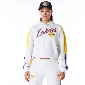 New Era Sweatshirts und Hoodies LA Lakers Damen NBA Farbblock Grau Pullover Hoodie