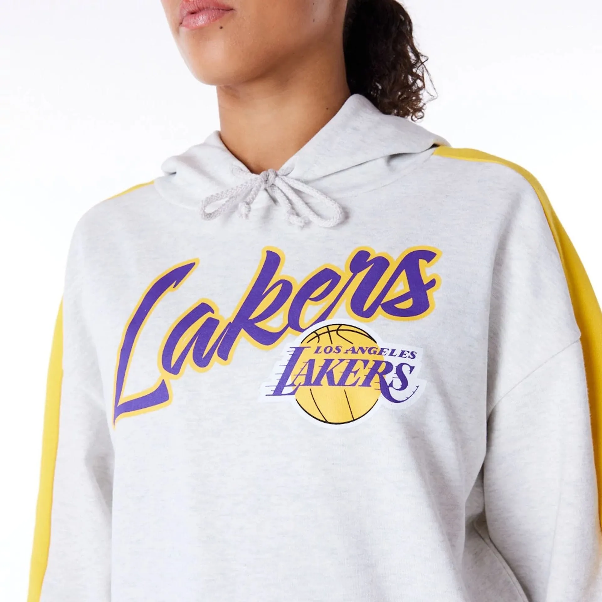 New Era Sweatshirts und Hoodies LA Lakers Damen NBA Farbblock Grau Pullover Hoodie