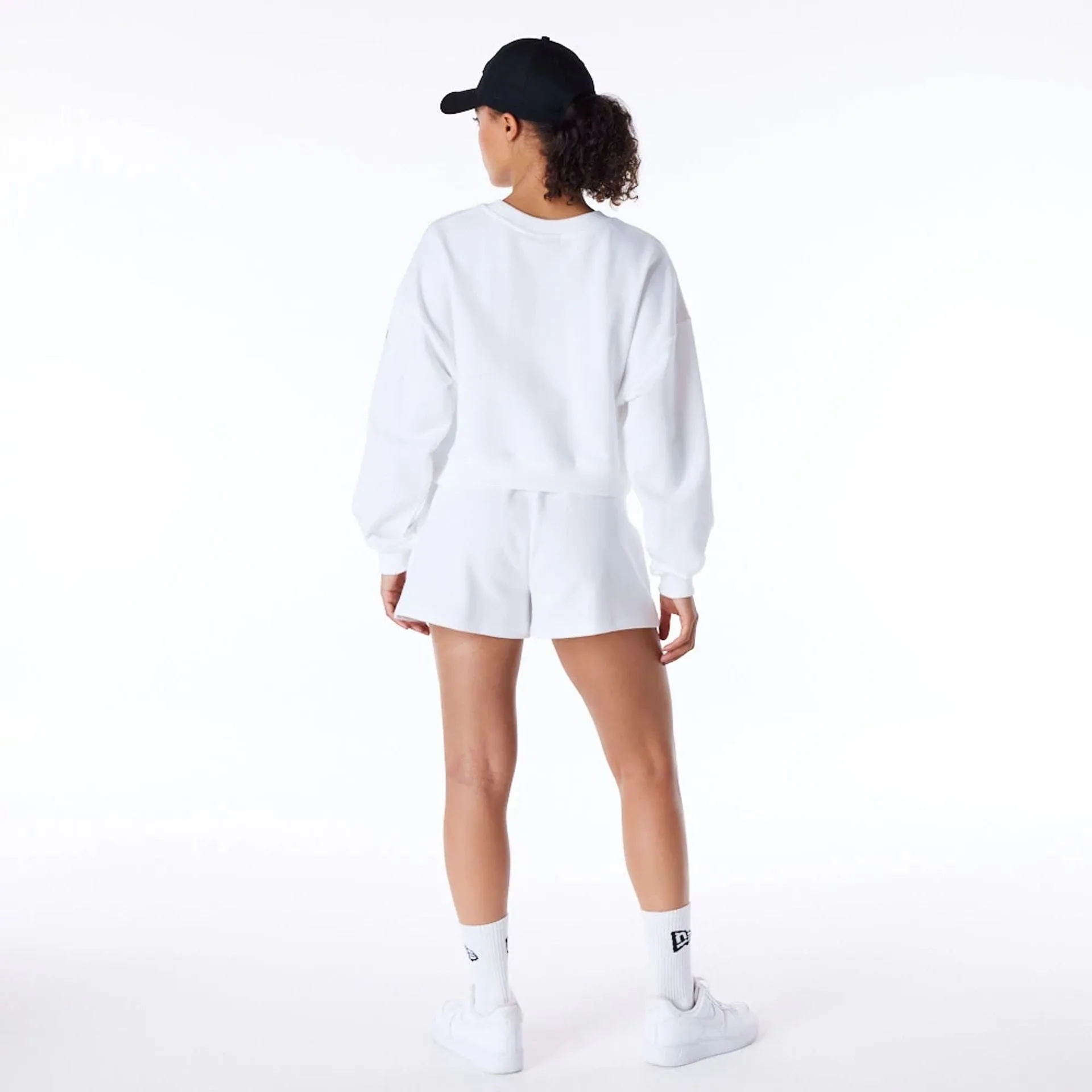 New Era Sweatshirts und Hoodies LA Lakers Damen NBA Wordmark Weiß Crop Crewneck Sweatshirt