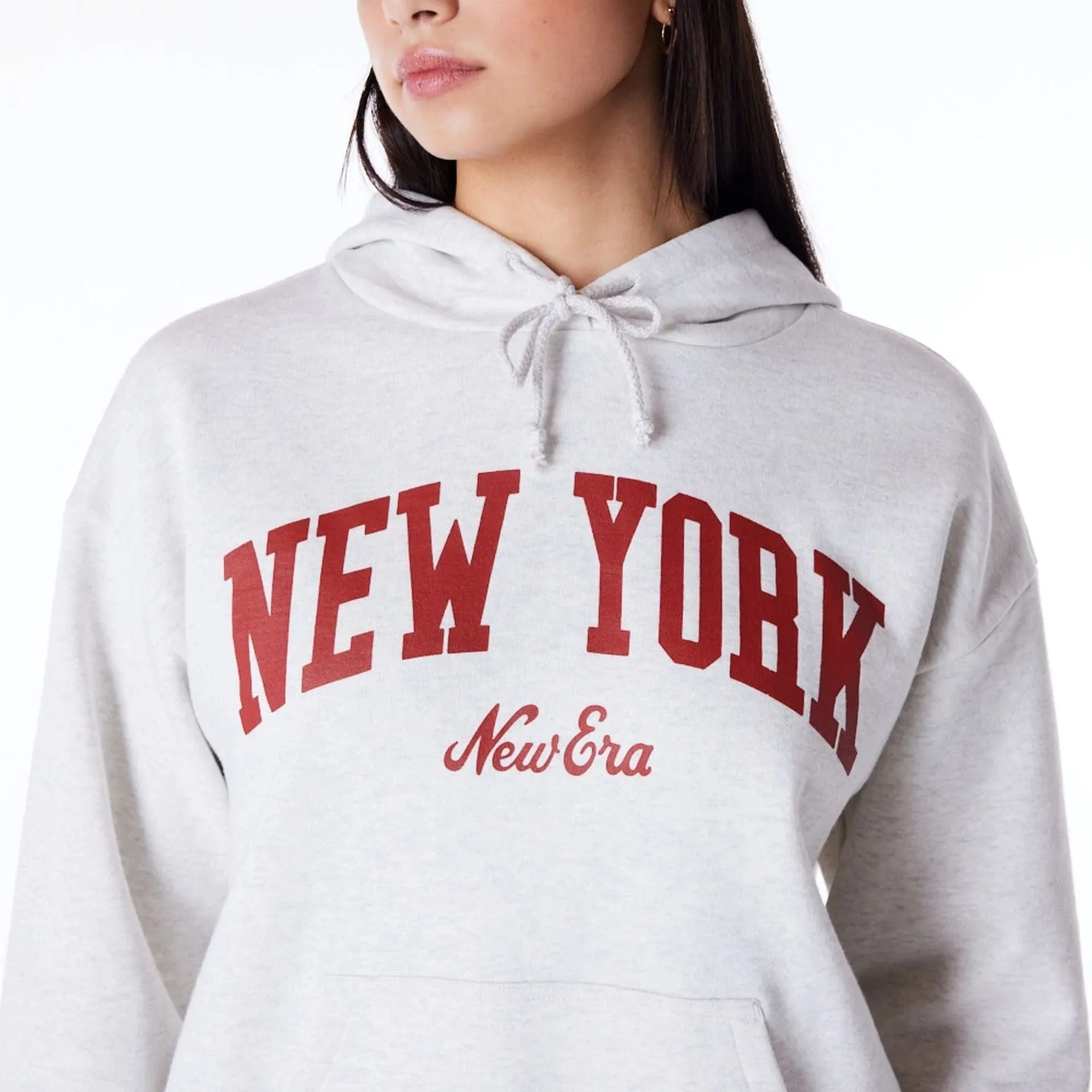 New Era Sweatshirts und Hoodies New Era Infill Grau Übergroßer Pullover Hoodie