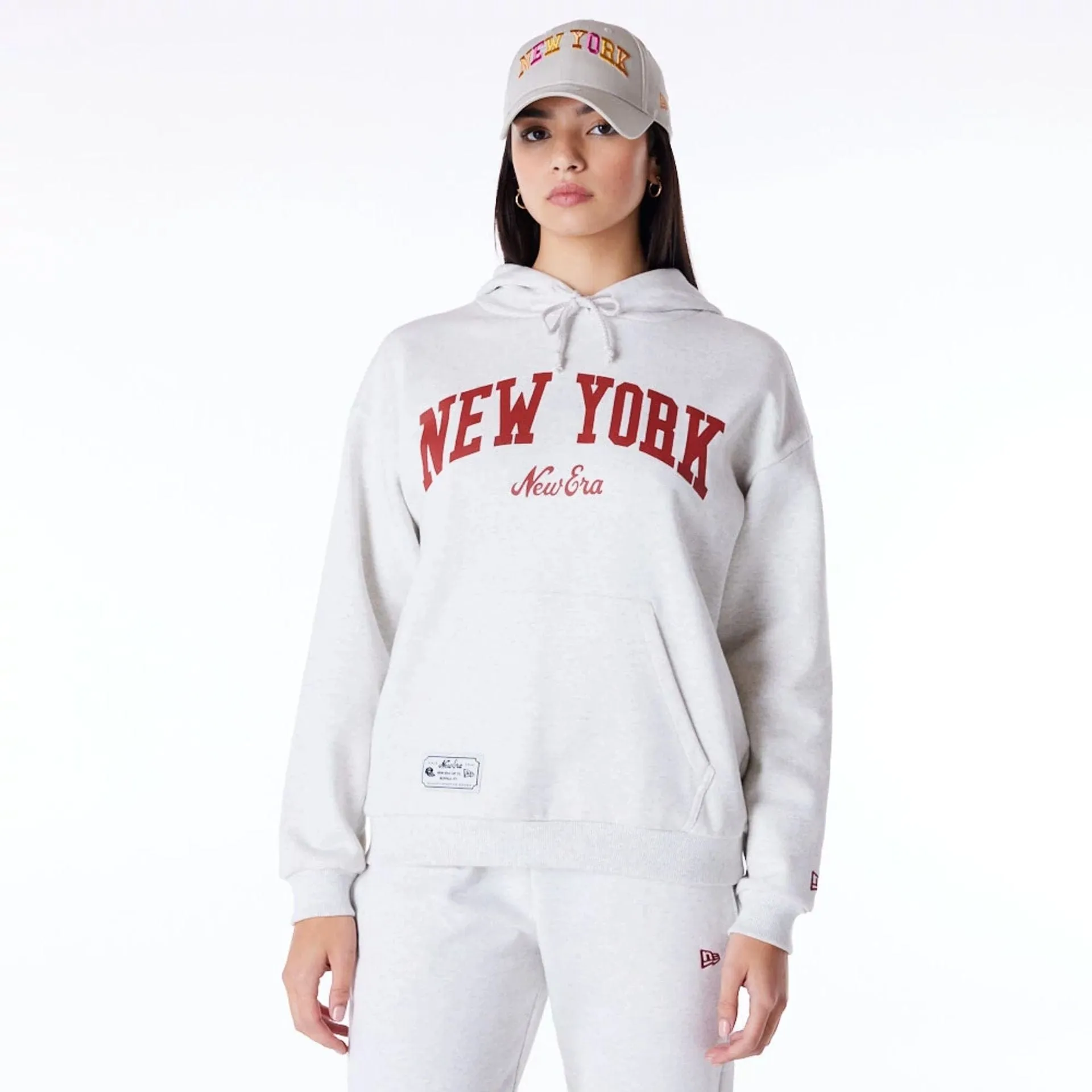 New Era Sweatshirts und Hoodies New Era Infill Grau Übergroßer Pullover Hoodie