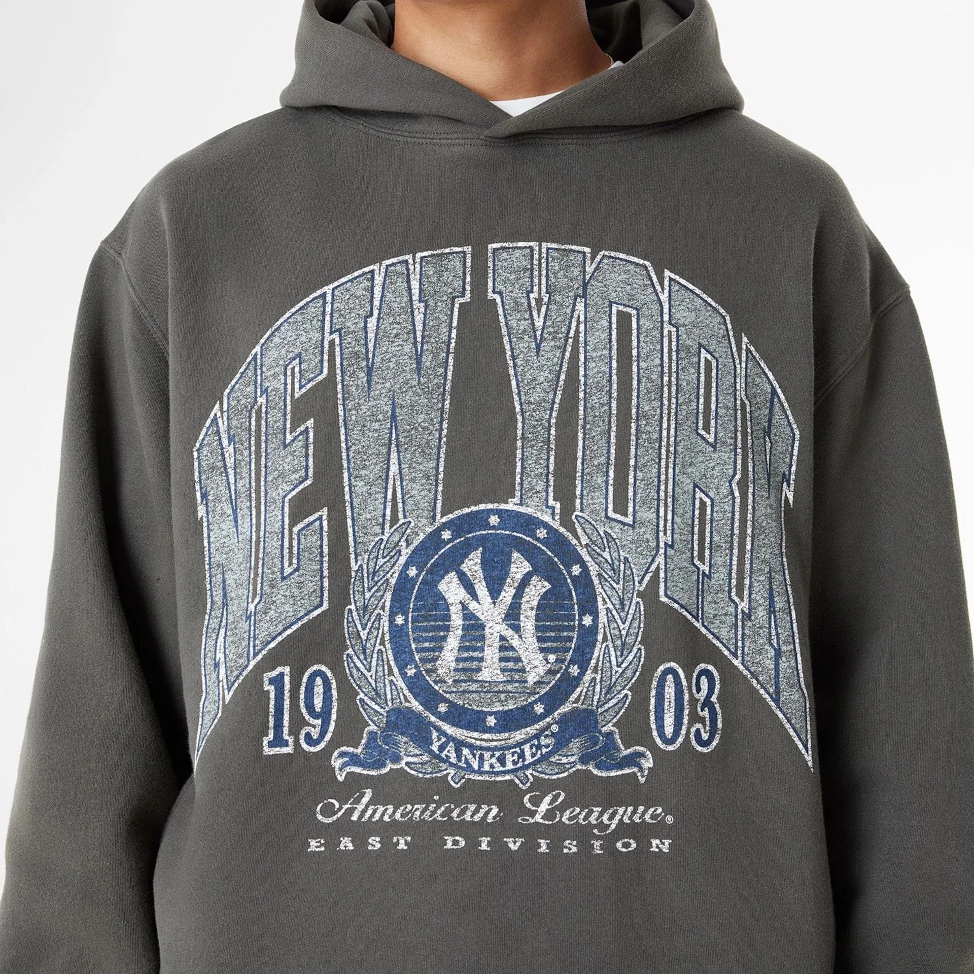 New Era Sweatshirts und Hoodies New York Yankees Übergroß Essential Dunkelgrau Übergroßer Pullover Hoodie