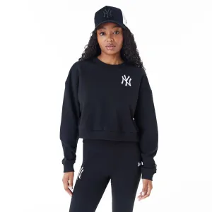 New Era Sweatshirts und Hoodies New York Yankees Damen MLB Lifestyle Schwarzes Cropped Crewneck Sweatshirt