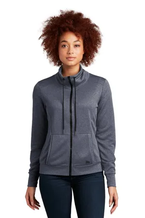 New Era Damen Performance Terry Full-Zip Sweatshirt mit Taschen - Heather True Navy Blue