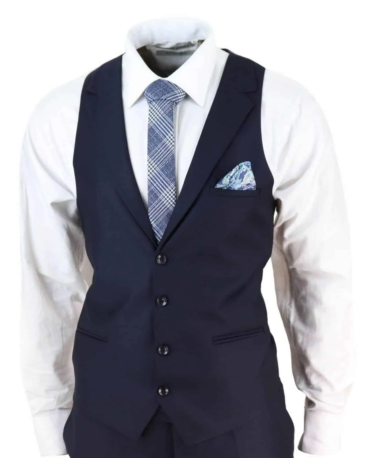 Neuer Herren 3-teiliger Anzug Einfarbig Marineblau Klassisch Maßgeschneidert Schick Casual 1920er Jahre Formell