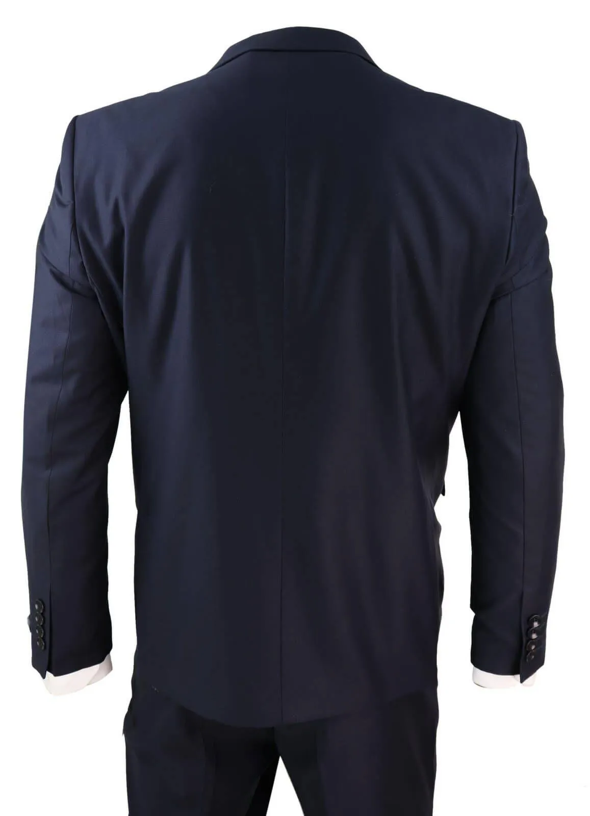 Neuer Herren 3-teiliger Anzug Einfarbig Marineblau Klassisch Maßgeschneidert Schick Casual 1920er Jahre Formell