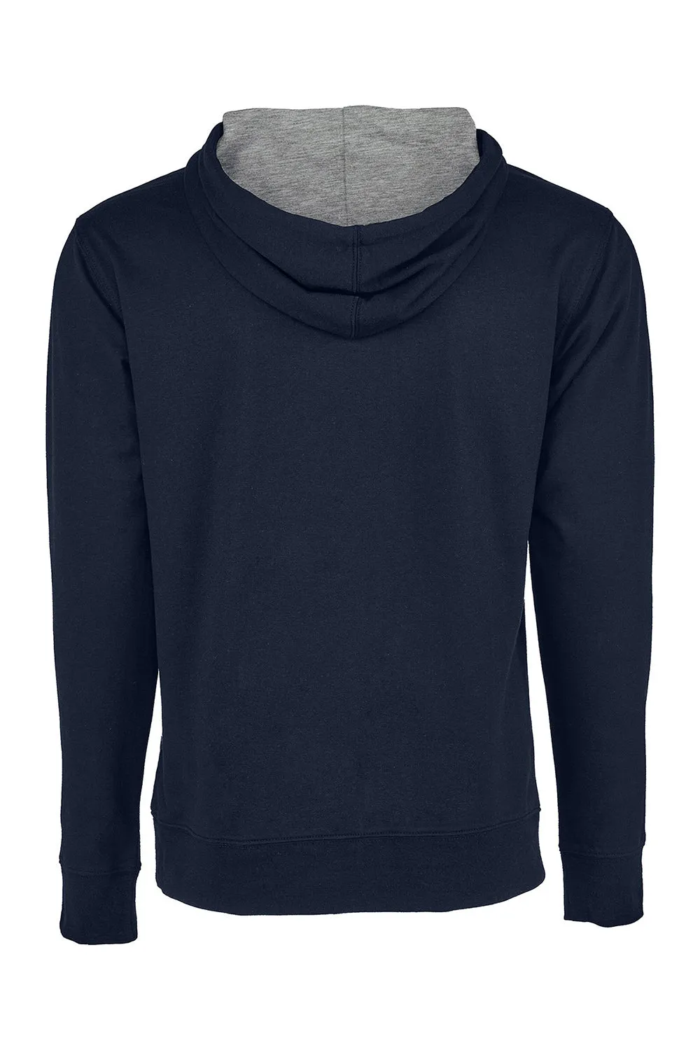 Next Level Herren French Terry Fleece Kapuzenpullover mit Kangaroo-Tasche - Mitternachtsmarineblau/Heather Grau