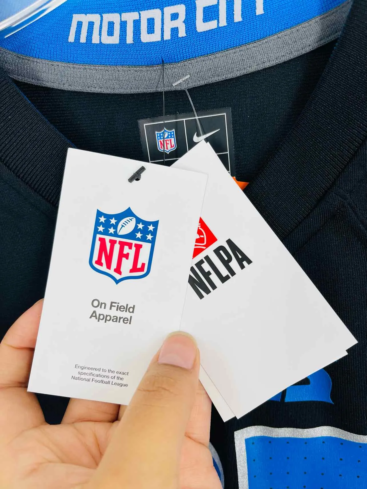 NFL Größe L Schwarz/Blau/Weiß NEU Trikot