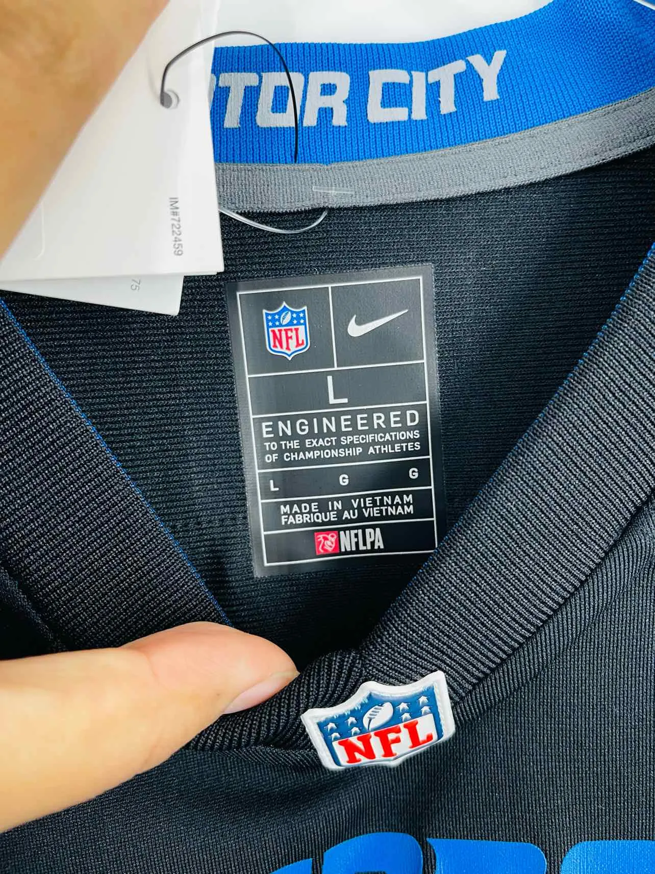 NFL Größe L Schwarz/Blau/Weiß NEU Trikot
