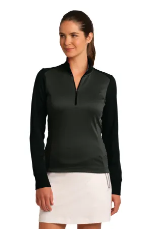 Nike Damen Dri-Fit Feuchtigkeitstransportierendes 1/4-Zip Sweatshirt - Anthrazitgrau/Schwarz