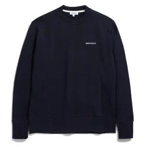 Norse Projects Arne Logo Sweat Dunkelblau Bekleidung Norse Projects