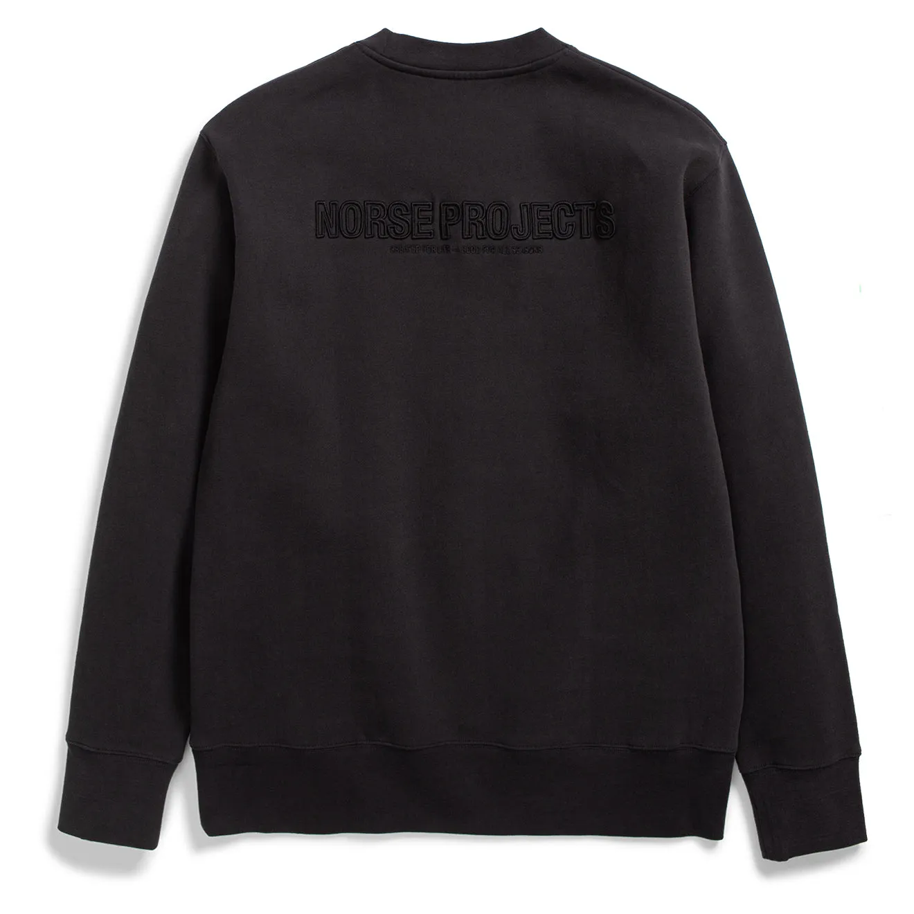 Norse Projects Arne Entspanntes Gebürstetes Fleece N Logo Sweatshirt Schwarze Kleidung Norse Projects