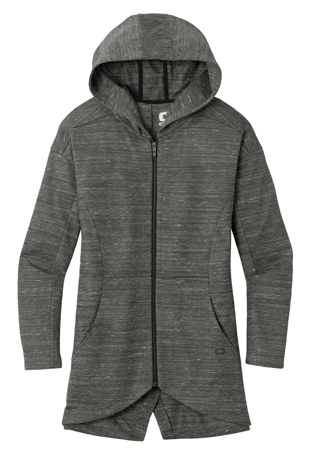 Ogio Damen Flux Kapuzenpullover mit Reißverschluss und Taschen - Heather Tarmac Grau